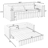 Holaki 82.3” Sofa Bed Couch,Convertible 3-Seater Sofas with King Size Pull Out Sofabed,3 in 1 Pullout Couches w/ 2 Drawers & Pillows for Living Room,Velvet Sofa Bed,Modern Upholstered Lounge Sofa
