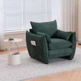 Holaki Sleek Single Seater for Bedroom, Barrel Lounge Chair for Hotel Living Room Bedroom, Green