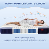 Queen Mattress, Holaki 10" Memory Foam Hybrid Mattress in a Box, Queen Size Mattress Medium Firm, Individual Pocket Spring Mattress with Edge Support, Pressure Relief & Motion Isolation, CertiPUR-US