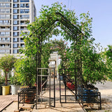 Holaki Metal Garden Arch with Adjustable Width Climbing Plants Support Rose Arch Outdoor Black