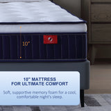 Queen Mattress, Holaki 10" Memory Foam Hybrid Mattress in a Box, Queen Size Mattress Medium Firm, Individual Pocket Spring Mattress with Edge Support, Pressure Relief & Motion Isolation, CertiPUR-US