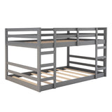 Holaki Twin Size Wood Bunk Bed with Safety Guardrails for Kids, Grey