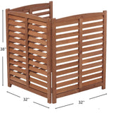 Holaki 3-Panel Outdoor Air Conditioner Fence, 32"W x 38"H Solid Wood Privacy Screen, Ventilated Slat Design for Patio, Garden & Pool Areas, Easy Assembly