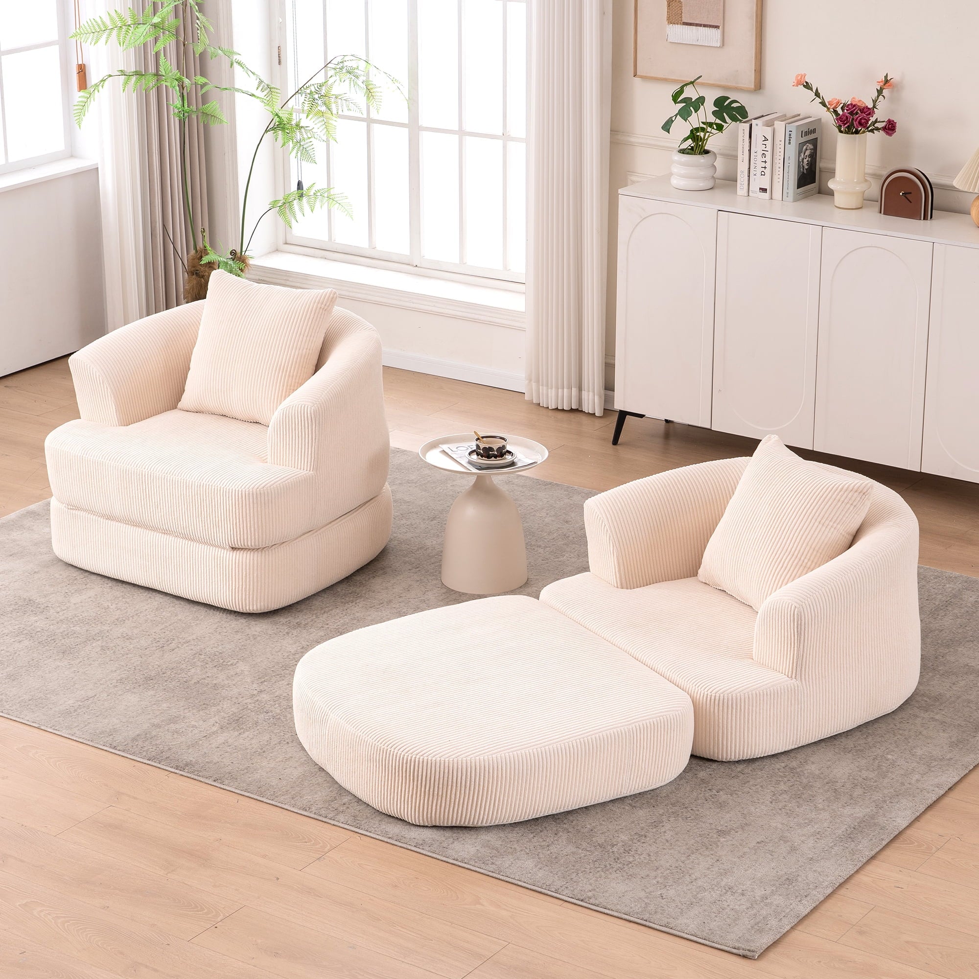 Holaki 41 in. W Foam Sofa Bed with a Pillow Suitable for Leisure Areas Foldable Sofa Bed, Beige