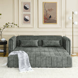 Holaki 82.3” Sofa Bed Couch,Convertible 3-Seater Sofas with King Size Pull Out Sofabed,3 in 1 Pullout Couches w/ 2 Drawers & Pillows for Living Room,Velvet Sofa Bed,Modern Upholstered Lounge Sofa