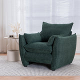 Holaki Sleek Single Seater for Bedroom, Barrel Lounge Chair for Hotel Living Room Bedroom, Green