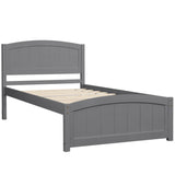 Holaki Twin Size Wood Bed with Headboard and Footboard for Kids, Grey