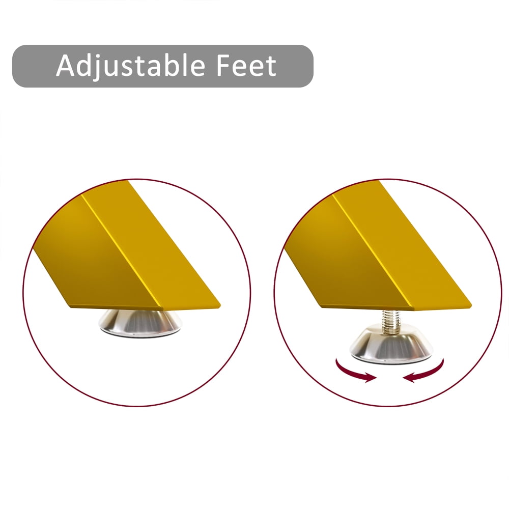 Tempered Glass Dining Table for 4, Holaki 47.24" Modern Rectangular Glass Kitchen Table with Steel Legs for Living Room, Gold