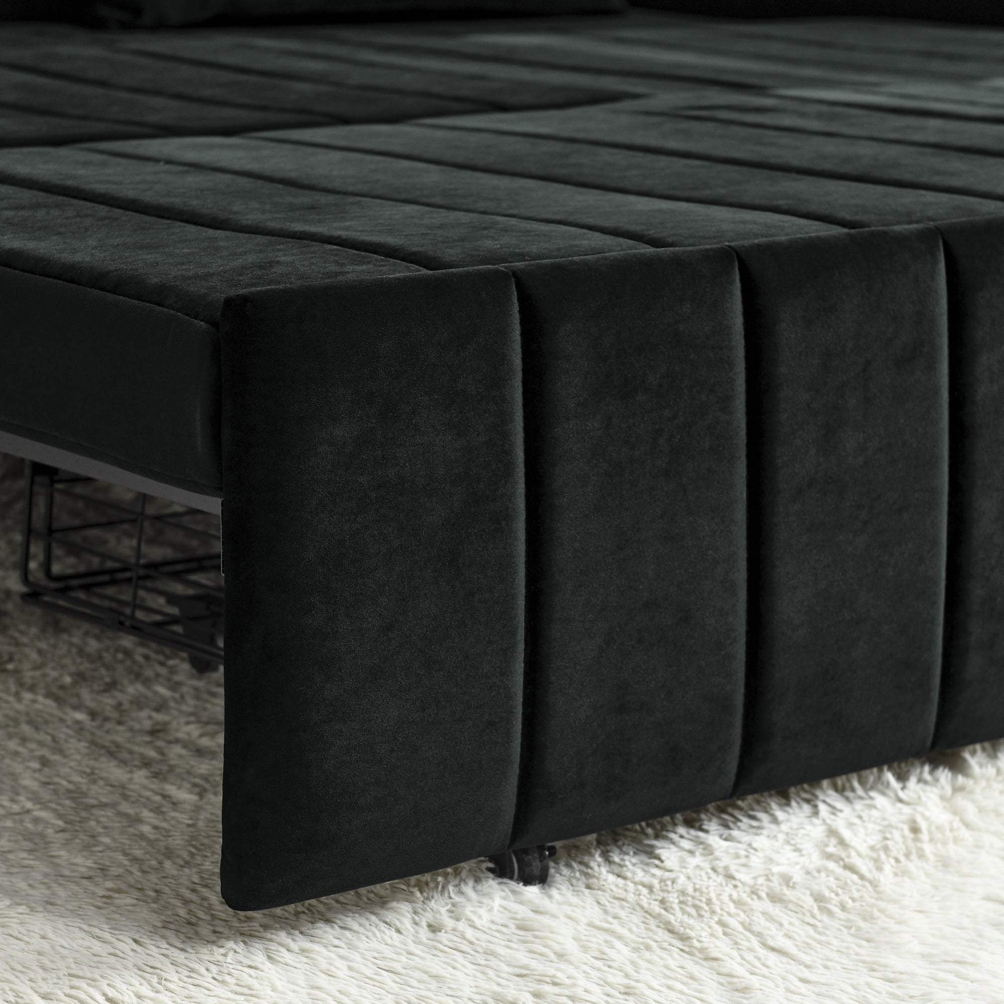 Holaki 82.3” Sofa Bed Couch,Convertible 3-Seater Sofas with King Size Pull Out Sofabed,3 in 1 Pullout Couches w/ 2 Drawers & Pillows for Living Room,Velvet Sofa Bed,Modern Upholstered Lounge Sofa