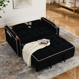Holaki Sofa Bed,3 in 1 Sleeper Sofa Couch Bed,Velvet Convertible Loveseat Futon Sofa w/Pullout Bed, Adjustable Backrest and with USB Port and Ashtray and Swivel Phone Stand,55.51" Sofa Bed