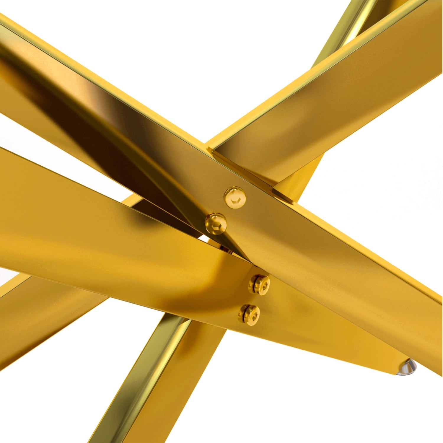 Glass Coffee Table with Tempered Glass, Holaki 39.37" Rectangular Sofa Side Table with Metal Cross Legs, Modern Center Coffee Table for Living Room Office, Gold