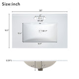 34" Bathroom Vanity Set with Sink, Holaki Modern Bathroom Cabinet with Soft Closing Door and 3 Drawers, Solid Wood Frame Bathroom Storage Cabinet, White