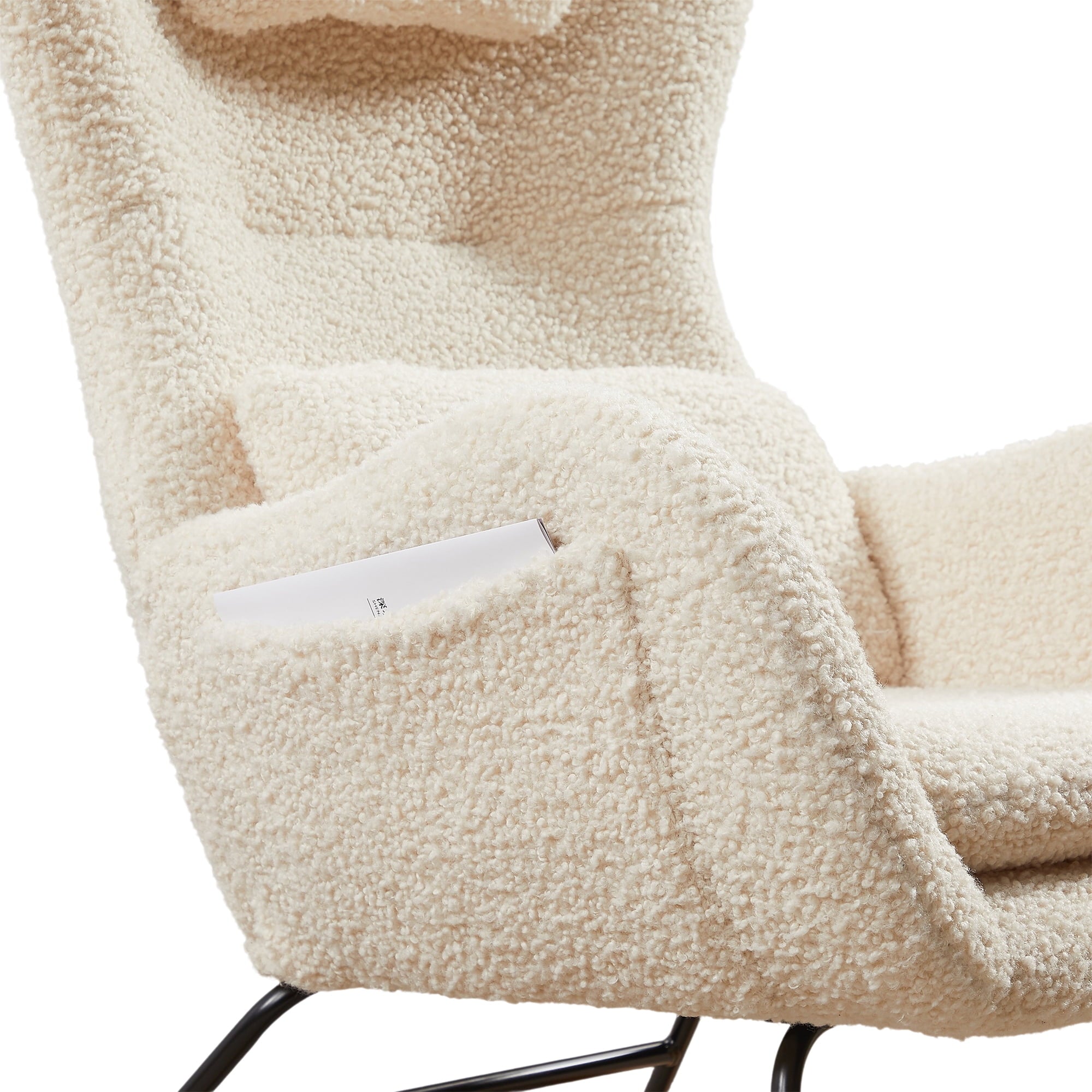 Holaki Rocking Chair Nursery, Modern Rocking Chair with High Backrest