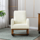 Holaki Rocking Chair with Pocket, High Back Glider for Nursery & Living Room,White