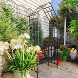 Holaki Metal Garden Arch with Adjustable Width Climbing Plants Support Rose Arch Outdoor Black