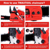 Holaki 20 inch Gas Chainsaw with 2 Stroke, 62CC Powerful, for Pruning, Limbing, Cutting Wood, for Farm, Garden and Ranch, Red