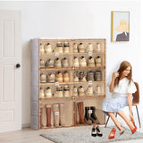 Holaki Portable Shoe Rack Organizer for Closet Entryway, Stackable Sneaker Storage Shoe Cabinet with Magnetic Clear Door, Large Plastic Storage containers Bins with Lids 5 Tiers 20 Pairs