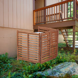 Holaki 3-Panel Outdoor Air Conditioner Fence, 32"W x 38"H Solid Wood Privacy Screen, Ventilated Slat Design for Patio, Garden & Pool Areas, Easy Assembly