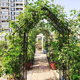 Holaki Metal Garden Arch with Adjustable Width Climbing Plants Support Rose Arch Outdoor Black