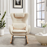 Holaki Rocking Chair Nursery, Modern Rocking Chair with High Backrest