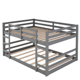 Holaki Twin Size Wood Bunk Bed with Safety Guardrails for Kids, Grey