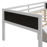 Miniyam Wood Twin Size Loft Bed with Slide, Two Storage Boxes for Kids, White