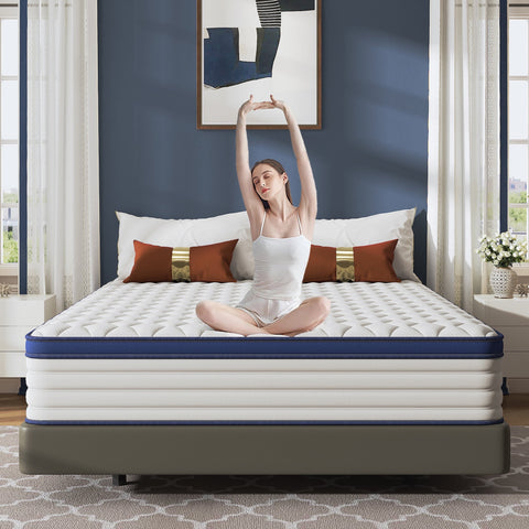 Queen Mattress, Holaki 12" New Memory Foam Hybrid Queen Mattress in a Box, Cool Individual Pocket Spring for Sleep Supportive & Pressure Relief, Queen Size Medium Firm Mattress, CertiPUR-US