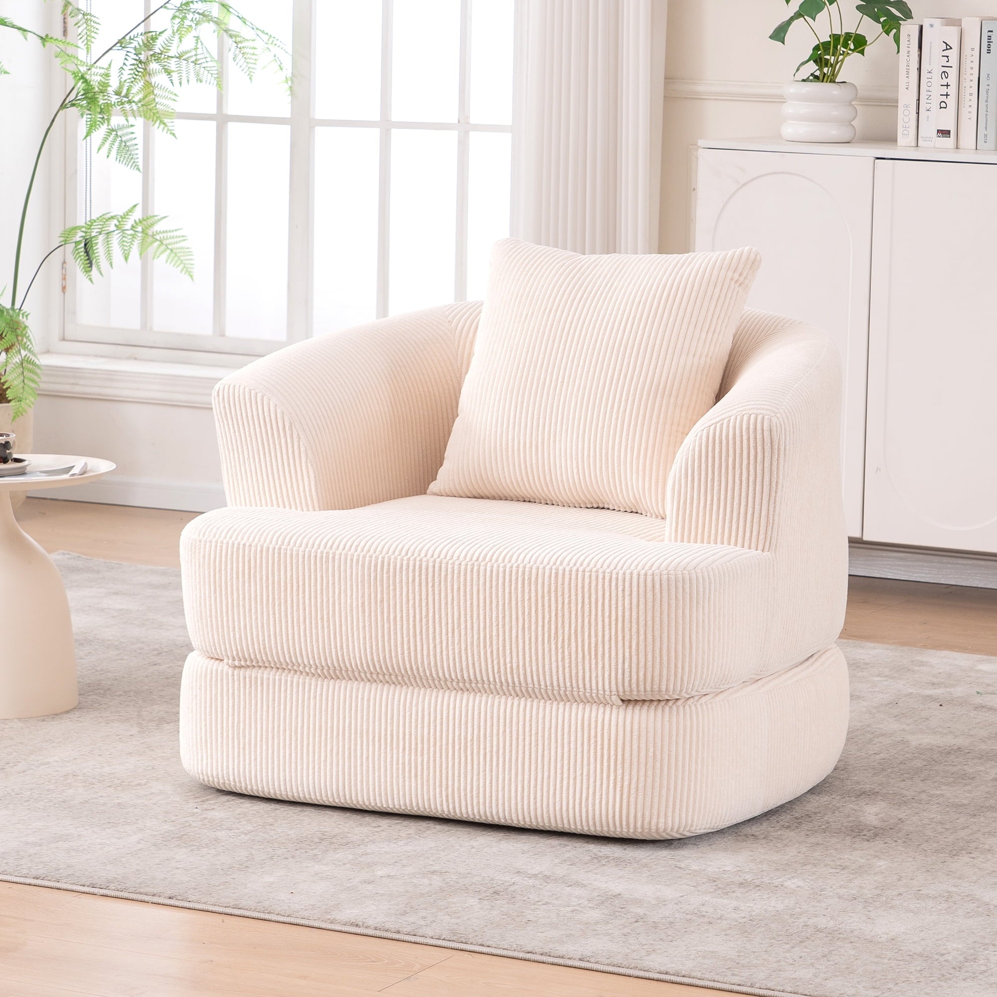 Holaki 41 in. W Foam Sofa Bed with a Pillow Suitable for Leisure Areas Foldable Sofa Bed, Beige