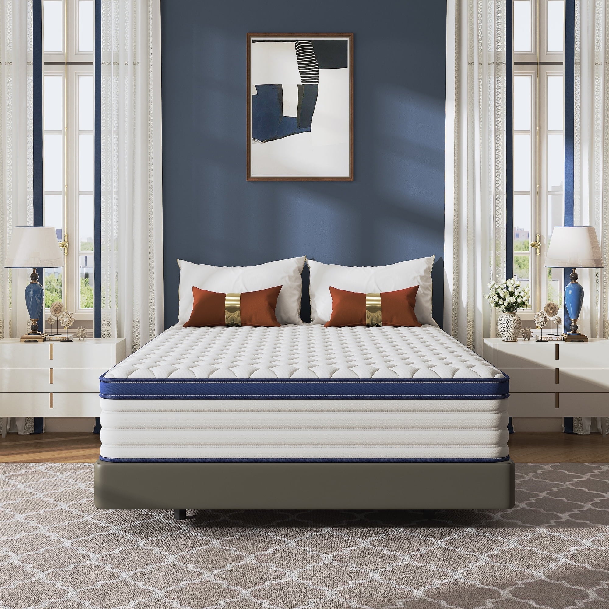 Queen Mattress, Holaki 12" Cooling-Gel Memory Foam Mattress in a Box, Individual Pocket Spring Mattress with Motion Isolation & Pressure‑Relief Comfort for Bedroom, Medium Firm, CertiPUR-US