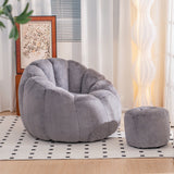 Holaki Bean Bag Chair,Large Bean Bag Chair & Footstool, Chaise Lounge Chair Indoor, Comfy Lazy Sofa Chair with Footstool, Reading Chair for Living Room, Bedroom,Bean Bag Chairs for Adults