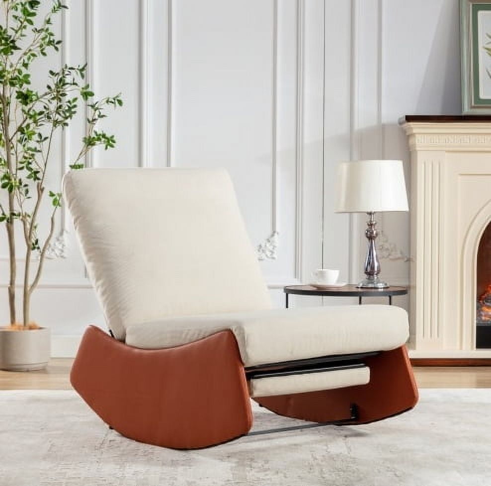 Holaki Modern Rocking Recliner Chair, Soft Padded Lounge Chair for Living Room & Bedroom, Orange