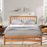 Queen Bed Frame, Holaki Rubberwood Platform Bed Frame with Headboard & Wooden Slats, No Box Spring Needed, Easy Assembly