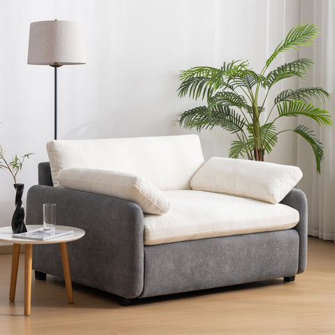 Single Sofa Chair,50" x 43" Oversized Accent Chair, Modern Upholstered Comfy Armchair, Deep Seat Reading Chair with 2 Pillows for Living Room, Bedroom, Office,3 Colors Couch