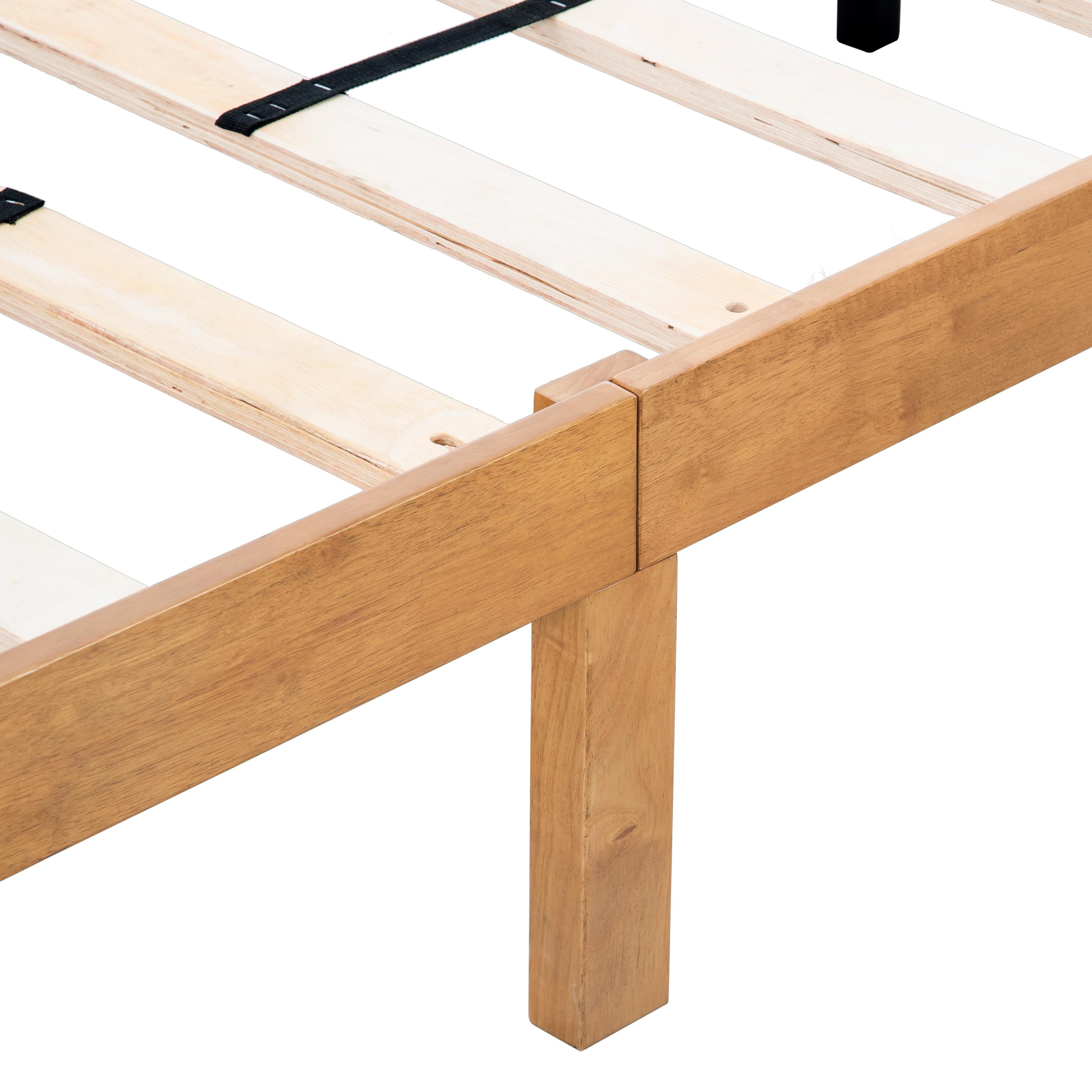 Queen Bed Frame, Holaki 12" Rubberwood Platforms Bed Frame with Wooden Slats Support, Sturdy & Noise-Free Design, No Box Spring Needed, Easy Assembly