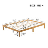 Queen Bed Frame, Holaki 12" Rubberwood Platforms Bed Frame with Wooden Slats Support, Sturdy & Noise-Free Design, No Box Spring Needed, Easy Assembly