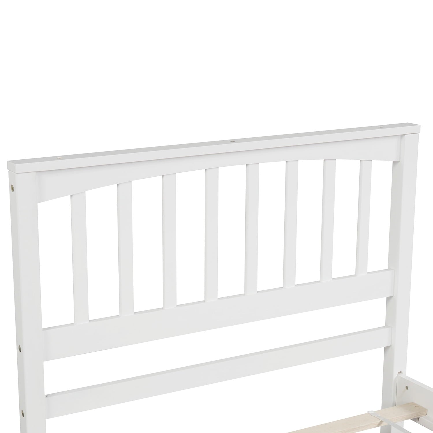 Holaki Wood Twin Size Bed with Headboard & Footboard for Kids, White