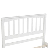 Holaki Wood Twin Size Bed with Headboard & Footboard for Kids, White