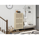 Holaki Rattan 3 Door shoe cabinet, Shoe Storage Cabinet for Entryway