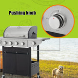 Holaki 4 Burner Barbecue Grill, 46,500 BTU, Propane Grill, Stainless Steel Gas Grill with Side Burner and Cover, for Outdoor BBQ, Camping, Not Includes Grill Cover