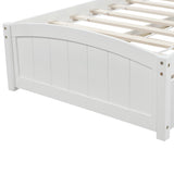 Holaki Wood Twin Size Bed with Trundle for Kids , White