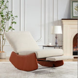Holaki Modern Rocking Recliner Chair, Soft Padded Lounge Chair for Living Room & Bedroom, Orange
