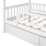 Holaki Twin Size House Bed with Storage Drawers for Kids, White