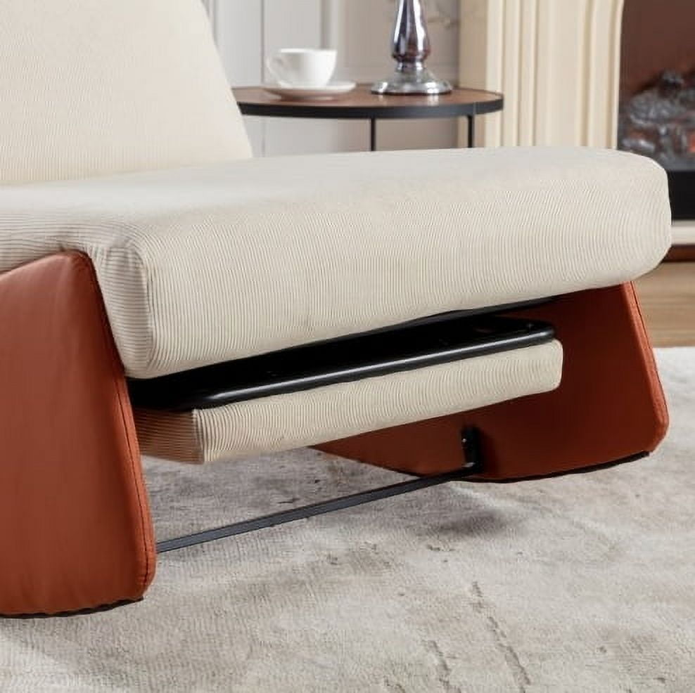 Holaki Modern Rocking Recliner Chair, Soft Padded Lounge Chair for Living Room & Bedroom, Orange