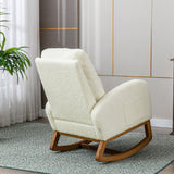 Holaki Rocking Chair with Pocket, High Back Glider for Nursery & Living Room,White