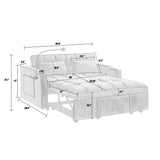 Holaki Sofa Bed,3 in 1 Sleeper Sofa Couch Bed,Velvet Convertible Loveseat Futon Sofa w/Pullout Bed, Adjustable Backrest and with USB Port and Ashtray and Swivel Phone Stand,55.51" Sofa Bed
