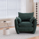 Holaki Sleek Single Seater for Bedroom, Barrel Lounge Chair for Hotel Living Room Bedroom, Green